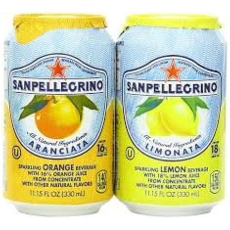 San Pellegrino Sparkling Fruit Beverage, Lemon, Orange Variety, 11.15 ...