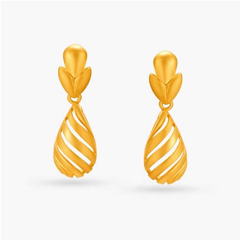 Enchanting Tulips Gold Drop Earrings