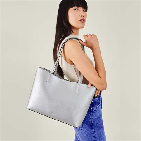 Accessorize London Women's Silver Leo Tote Bag - Accessorize India