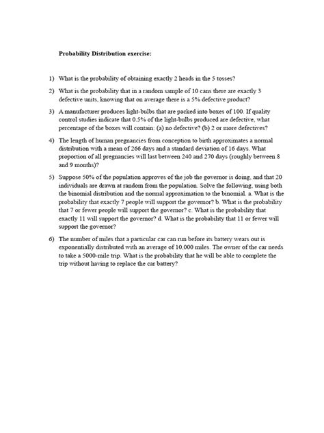 Image result for Probability Distribution Exercise