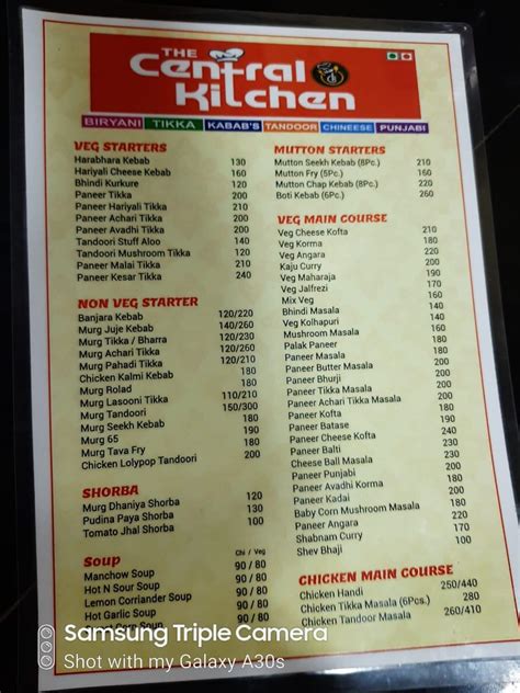 Menu at The Central Kitchen, Nashik