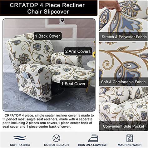 Recliner Covers Slipcovers Super Stretch Floral Printed Sofa Couch ...