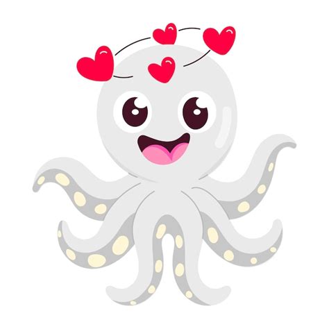 Handy pack of octopus cartoon flat stickers | Premium Vector