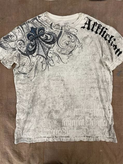 2000s affliction Graphic T-Shirt Mens Large Grunge Wings New Fashion ...