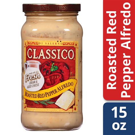 Classico Roasted Red Pepper Alfredo Pasta Sauce, 15 oz Jar - Walmart.com