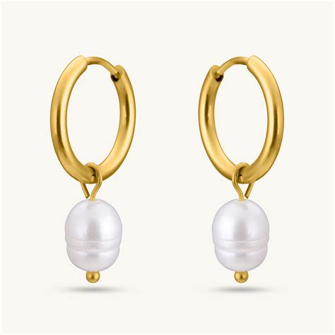 Celestial Pearl Hoop Earrings – PALMONAS