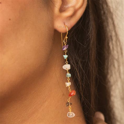 Seven Chakra Gold plated Earring – Solacely