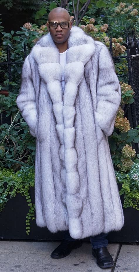 Men’s Blue Fox Coat Full Length 88554 – MARC KAUFMAN FURS