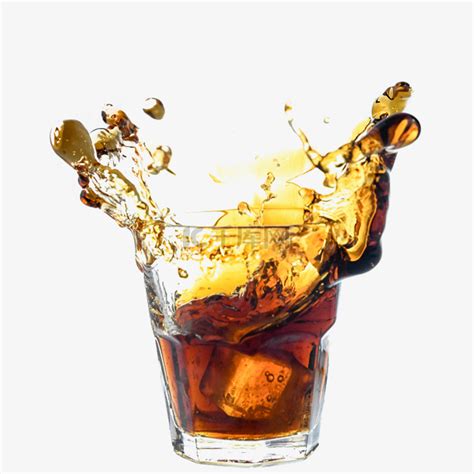 棕色可乐饮料玻璃杯素材图片免费下载-千库网