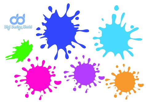 Paint Splatter SVG Bundle Paint Splash Clip Art Digital Paint Splats ...