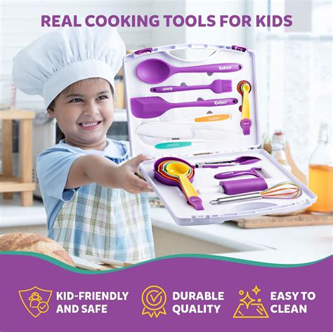 Buy KIDSTIR Kids Cooking Sets Kids Baking Set 34 Piece Real Cooking Set ...