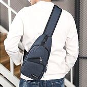 Men's Crossbody Sling Bag with USB Charging Port - Ideal for Travel ...
