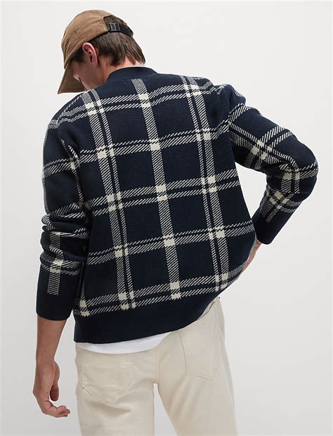 Buy Checked V-Neck Cardigan at Marks & Spencer