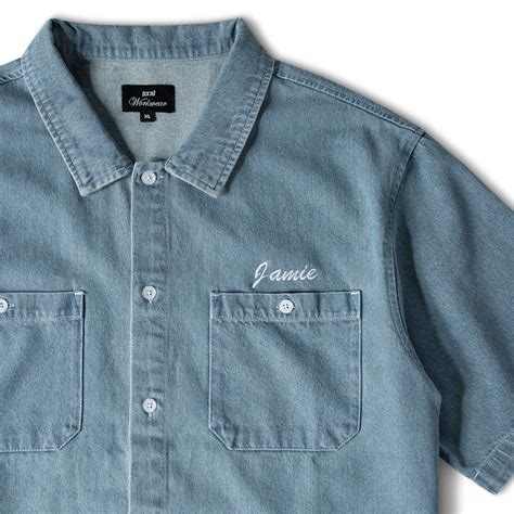 CCS Custom Embroidered Work Shirt - Light Blue Denim