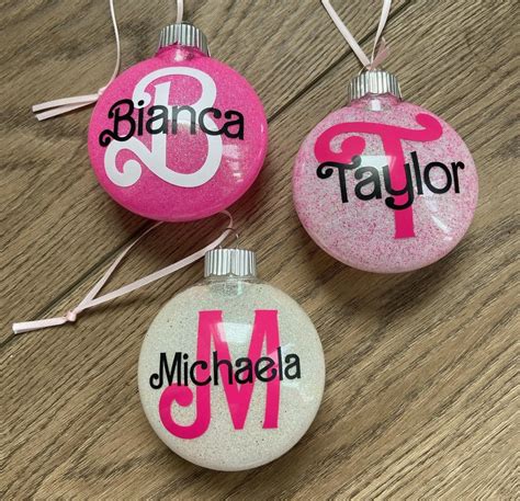 Personalized B.arbie Inspired Glitter Name Ornament - Etsy Canada | Barbie christmas ornaments ...