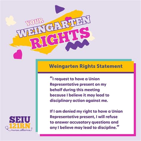 SEIU Local 121RN | 👥 As Union members, you have special rights, known as “Weingarten” rights ...