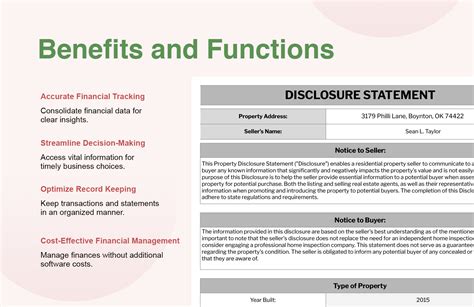 Image result for Disclosure Statement Example