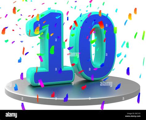 Tenth Birthday Representing Happy Anniversary And Congratulations Stock ...
