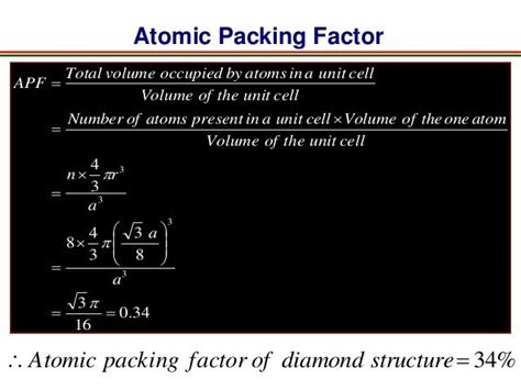 Calculate packing factor of diamond. - Brainly.in
