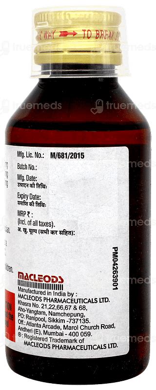 Rapitus Xt 1 25 50 50 Mg Syrup 100 Ml - Uses, Side Effects, Dosage ...