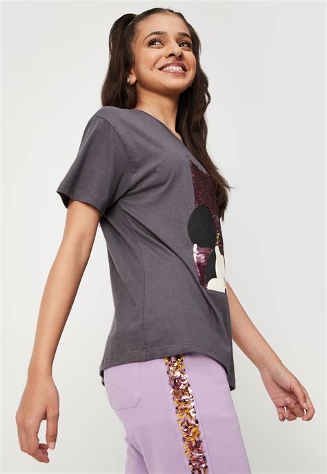 Buy Girls Mickey Mouse Embellished T-shirt Online at just Rs. 499.0 ...