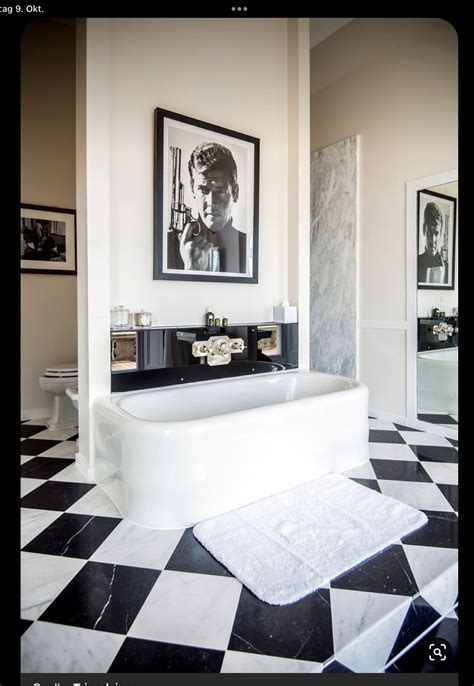Black and White Checkered Bathroom Floor