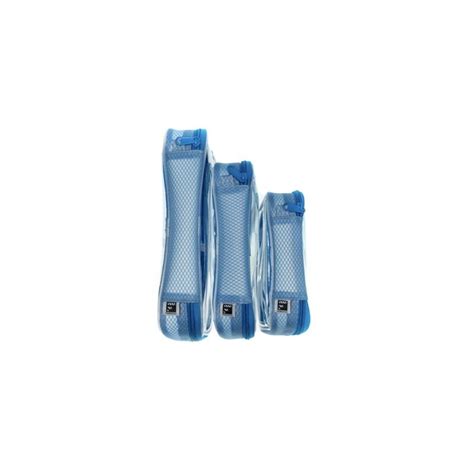 Filmsticks Set of 3 Cable Pouches S, M & L / Blue Cases with Transpar