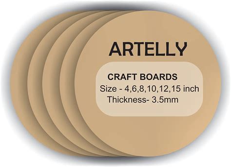 CRAFTER60 Round MDF Boards for Art and Craft 8 inch - 3.5mm Pine Wood ...