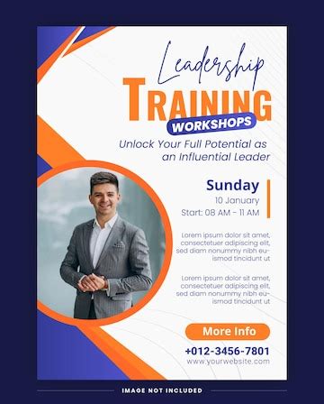 Training workshop flyer template corporate personal development and ...