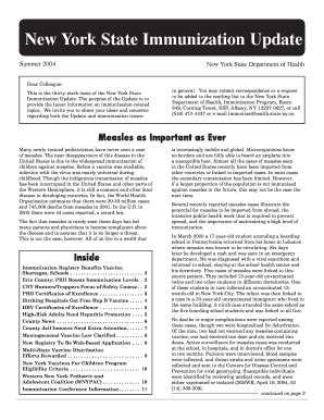 Fillable Online New York State Immunization Update Fax Email Print ...