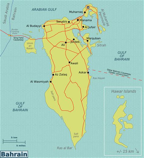 Detailed Political Map Of Bahrain Ezilon Maps