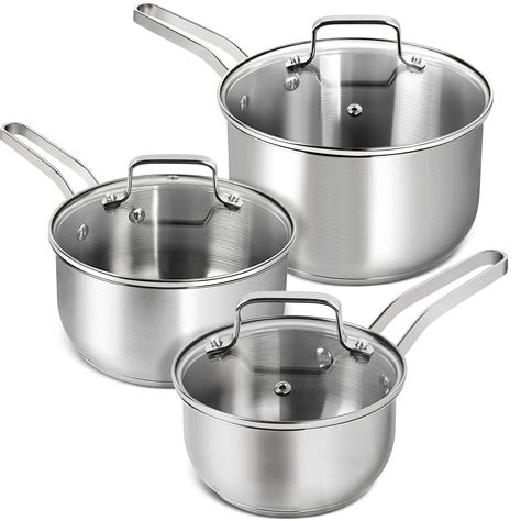 Amazon.com: MICHELANGELO Stainless Steel Pot Set - 1QT & 2QT & 3QT ...