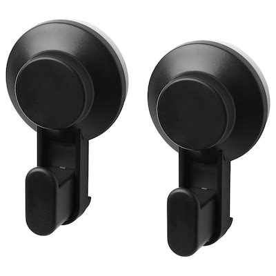 TISKEN hook with suction cup, black - IKEA