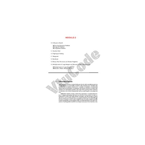 BCS401 Module 2: Exhaustive Search, Sorting Algorithms & Topological ...