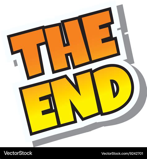 Cartoon comic text the end Royalty Free Vector Image