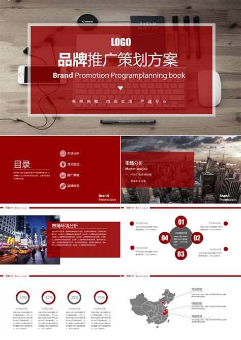 2019红色简洁品牌推广策划方案商业计划书PPT模板下载_商业计划书PPT_熊猫办公