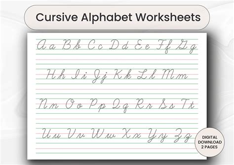 Cursive Writing Alphabet Worksheets | Printable Alphabet Letters