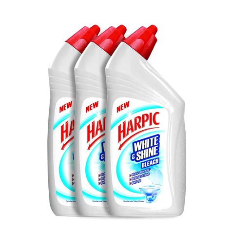 Harpic White and Shine Disinfectant Toilet Cleaner Bleach Liquid - 500 ...
