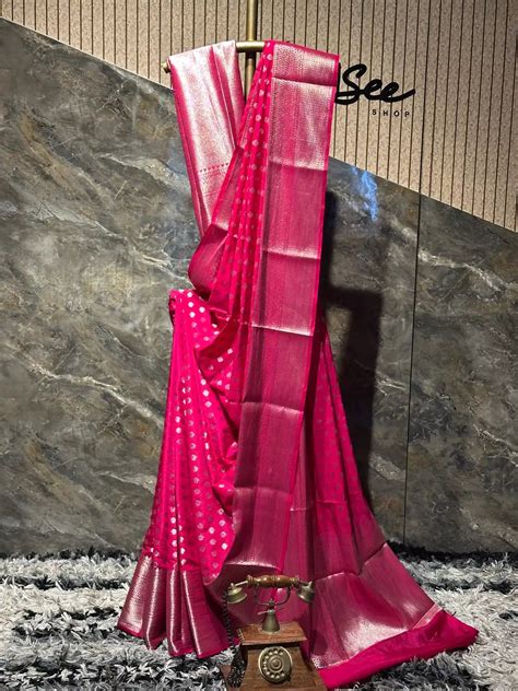 Ready To Wear Rani Chinia Silk Traditional Banarasi Saree – Unique ...