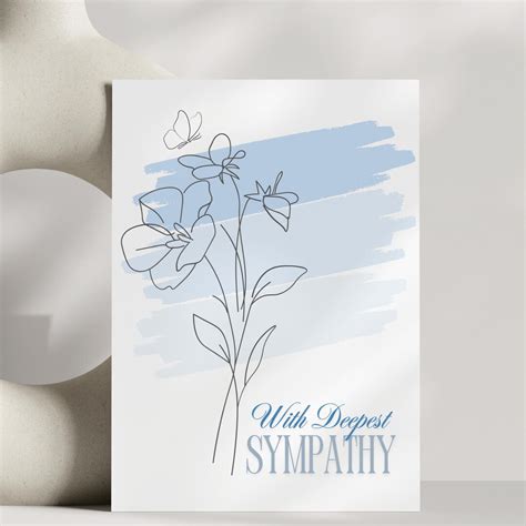 Sympathy Greeting Card Elegant Condolence Card With Heartfelt Message Bereavement Loss Funeral ...