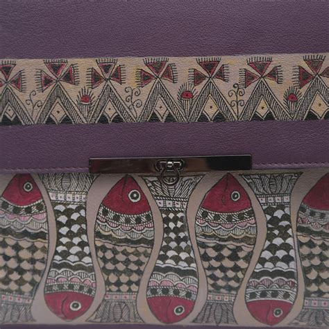Buy Ebbs & Flows, Purple Sling | Handpainted leather bags | Indian craft