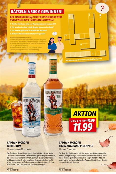 Captain Morgan White Rum Oder Tiki Mango And Pineapple Angebot bei Lidl ...