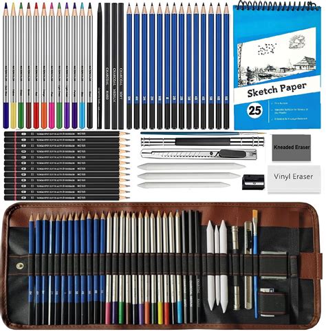 Corslet 52pc Sketch Pencil Set Drawing Kit Drawing Pencils 25 Sheets ...
