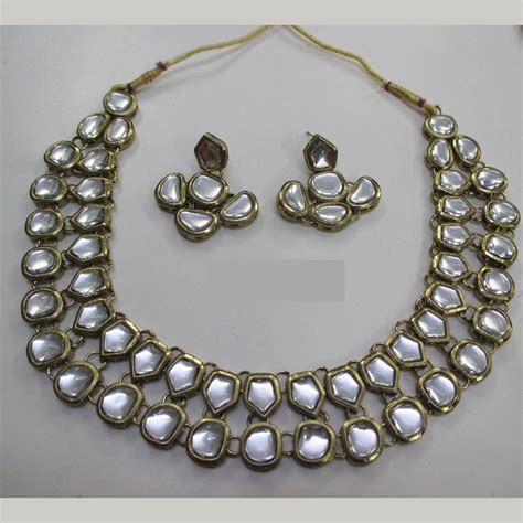 Midas Touch Gold Plated Kundan Stone Necklace Set – JewelEMarket