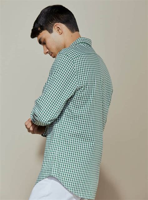 Jungle Twill Check Shirt Semi Casual Green Check Shirts for Men Online ...