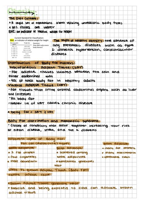 Obesity - Nutritional Science 132 - Studocu