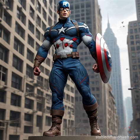 Captain America Hybrid Muscle Pose | Stable Diffusion Online