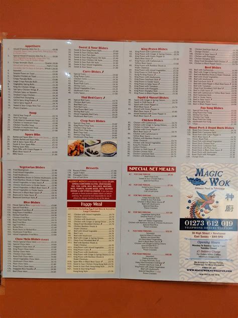 Menu at Magic Wok restaurant, Newhaven