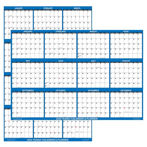 Snapklik.com : 24 X 36 SwiftGlimpse 2024 Wall Calendar Erasable Large ...