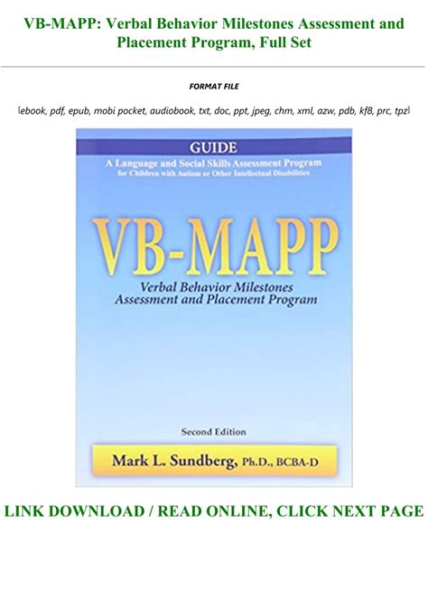 PDF DOWNLOAD VB-MAPP: Verbal Behavior Milestones Assessment and ...